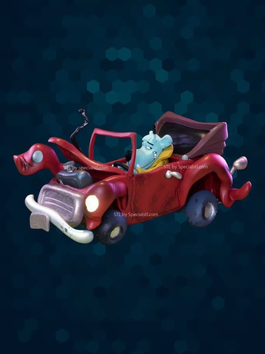 Mumbly en su cacharro